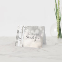 Rustikaler Birch Winter Weißschnee Danke Faltkarte