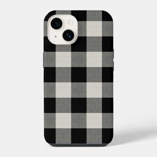 Rustikaler Black Buffalo Karo iPhone Hülle (Rückseite)