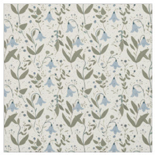 Rustikaler Blaublüten-Botanik-Bold-Retro-Blumensto Stoff