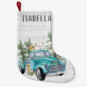 Rustikaler Blauer Bauernhof  Monografisches Weihna Kleiner Weihnachtsstrumpf