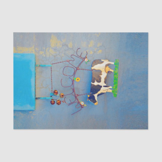 Rustikaler blauer Western Seidenpapier (Vorderseite)