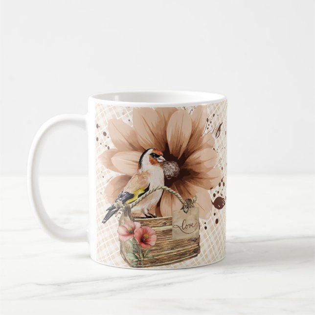 Rustikaler Blossom Bird Nook Kaffeetasse (Links)