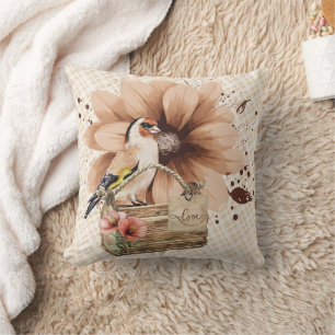 Rustikaler Blossom Bird Nook Kissen