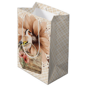 Rustikaler Blossom Bird Nook Mittlere Geschenktüte