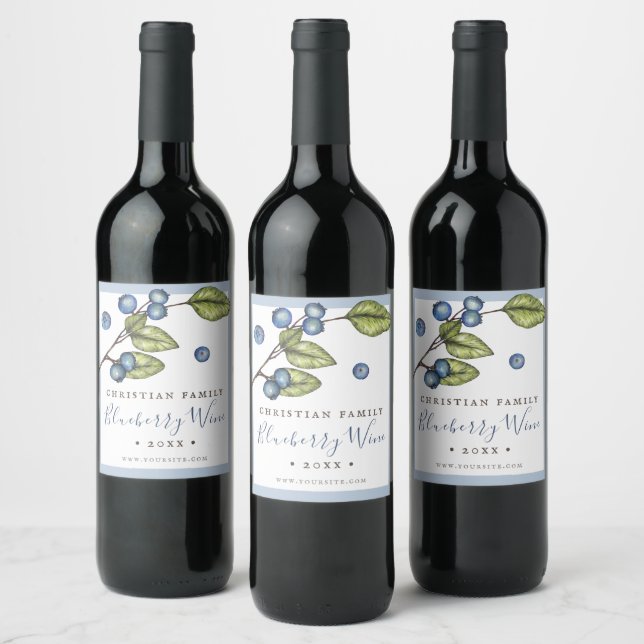 Rustikaler Blueberry Wein Weinetikett (Flaschen)
