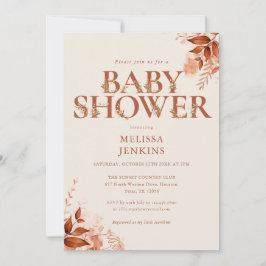 Rustikaler Blumenbrief Herbst Babydusche Einladung