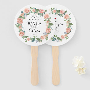 Rustikaler Blumenhochzeits-Willkommens-Handfan Fächer