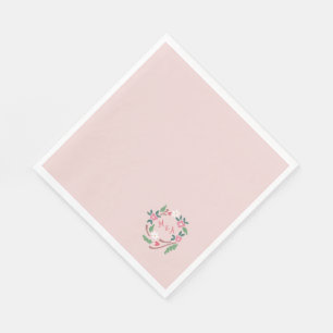 Rustikaler Blumenkranz mit Monogramm Classic Serviette
