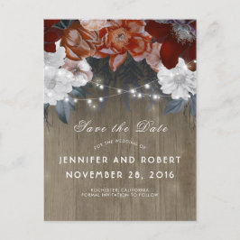 Rustikaler Blumenstrauß Save the Date Ankündigungspostkarte