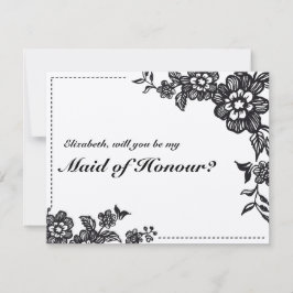 Rustikaler Blumenwille sind Sie mein Mädchen der Einladung