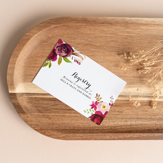 Rustikaler Blush Burgund Blumenzettel Begleitkarte (Von Creator hochgeladen)