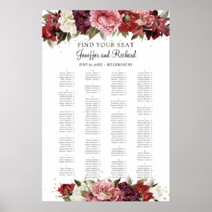 Rustikaler Blush Burgund Mauve Rose Sitzplätze Poster