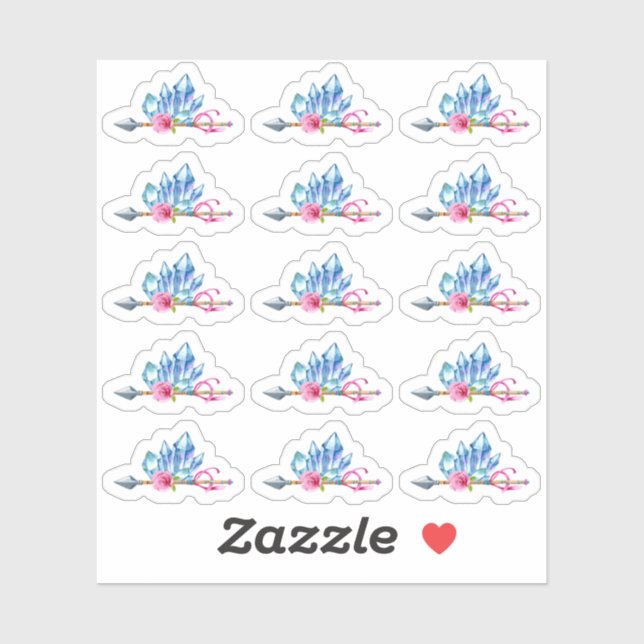 Rustikaler Bohemischer Crystal Gems Arrow Sinti un Aufkleber (Blatt)