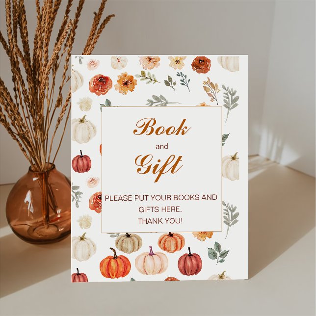 Rustikaler Boho Autumn Wassercolor Pumpkin Sockelschild (Von Creator hochgeladen)