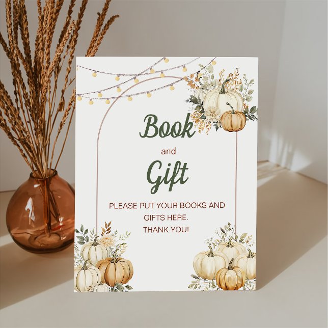 Rustikaler Boho Autumn Wassercolor Pumpkin Sockelschild (Von Creator hochgeladen)