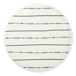 Rustikaler Boho-Chic-Trend moderner Pfeil Elfenbei Keramikknauf