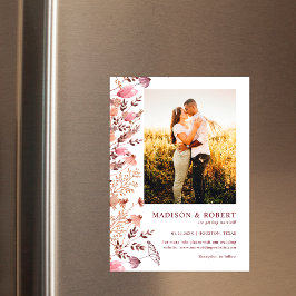 Rustikaler Boho Chic Wildblumen Foto Save The Date Magneteinladung