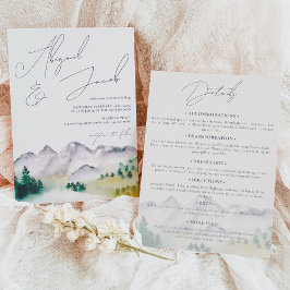 Rustikaler Boho Colorado Berg in einer Hochzeit Einladung