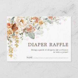 Rustikaler Boho Fall Burnt Orange Floral Diaper Ra Begleitkarte