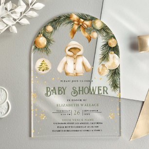 Rustikaler Boho-Mantel Winter-Weihnachts-Baby-Part Acryleinladungen