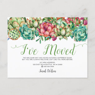 Rustikaler Boho sukkulenter Kaktus, den ich bewegt Ankündigungspostkarte