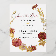 Rustikaler botanischer Herbst Save the Date