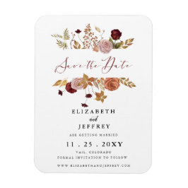 Rustikaler botanischer Herbst Save the Date Magnet