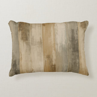 Rustikaler Braun-Grau-Beige verwitterter Barnwood- Dekokissen