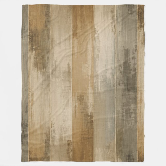 Rustikaler Braun-Grau-Beiger verwitterter Barnwood Fleecedecke (Vorderseite)