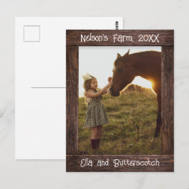 Rustikaler brauner Holz-Text editierbarer Fake-Fot Postkarte