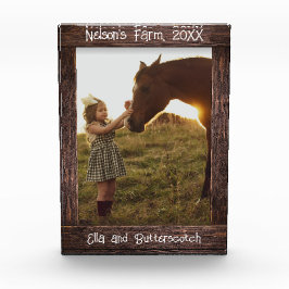 Rustikaler brauner Holz-Text editierbarer Faux-Fot Fotoblock