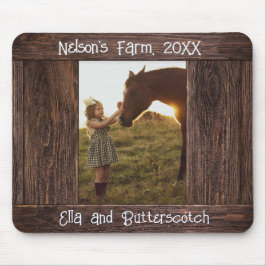 Rüstikaler brauner Holz-Text editierbarer Faux-Fot Mousepad