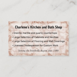 Rustikaler brauner Marmor für Küchen Umzugsladen Visitenkarte