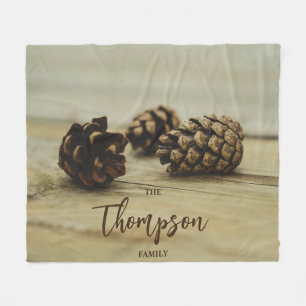 Rustikaler Brauner Pinecones Herbst Foto Individue Fleecedecke