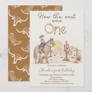 Rustikaler brauner Sonnenuntergang wie West war ei Einladung