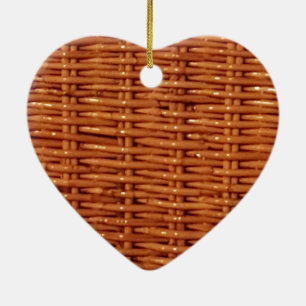 Rustikaler brauner Wicker Picnic Basket Country St Keramik Ornament