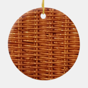 Rustikaler brauner Wicker Picnic Basket Country St Keramik Ornament