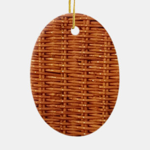 Rustikaler brauner Wicker Picnic Basket Country St Keramik Ornament