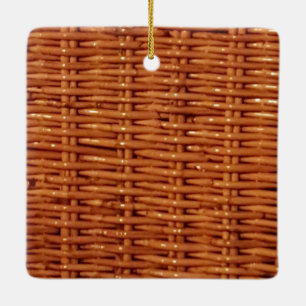 Rustikaler brauner Wicker Picnic Basket Country St Keramikornament