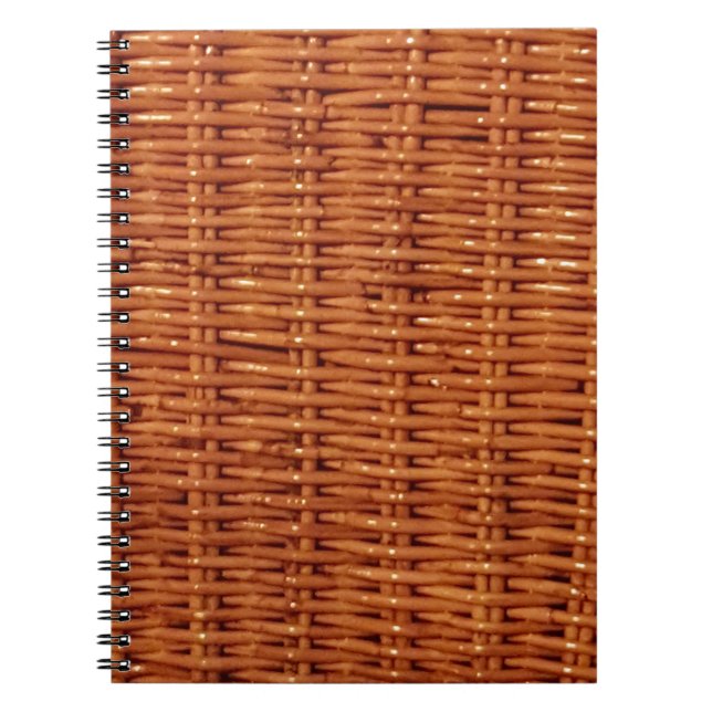 Rustikaler brauner Wicker Picnic Basket Country St Notizblock (Vorderseite)