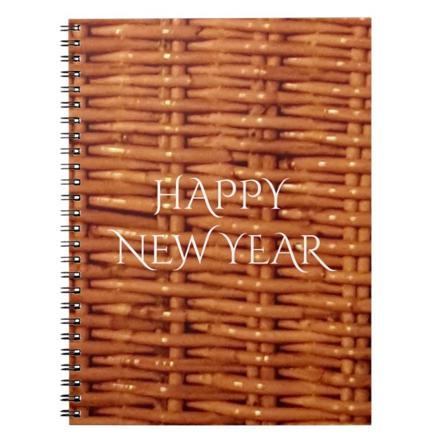 Rustikaler brauner Wicker Picnic Basket Country St Notizblock (Vorderseite)