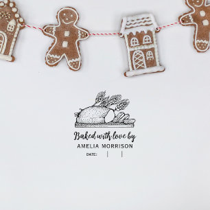 Rustikaler Brotlaib gebacken mit Liebe Individuell Permastempel