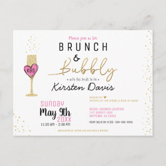 Rustikaler Brunch und Brautdusche Postkarte