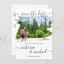 Rustikaler Brush Wedding Foto Save the Date