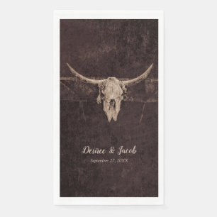 Rustikaler Bullskull Hochzeit Land Western Textur Serviette