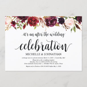 Rustikaler Burgunder Blumenfreund Empfang lädt ein Einladung