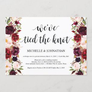 Rustikaler Burgunder Blumenfreund Empfang lädt ein Einladung