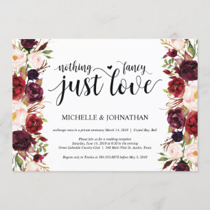 Rustikaler Burgunder Blumenfreund Empfang lädt ein Einladung