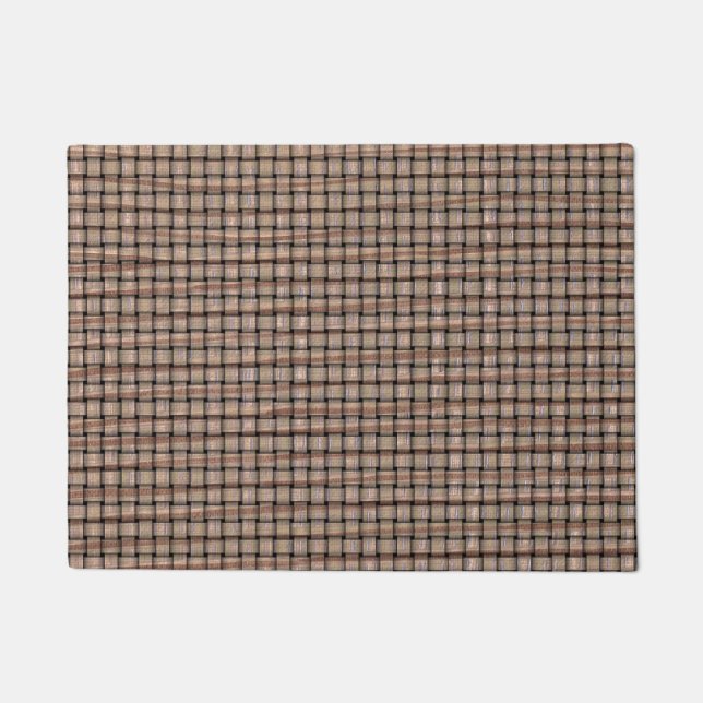 Rustikaler Burlap Basket Weave Look Türmatten Fußmatte (Vorderseite)