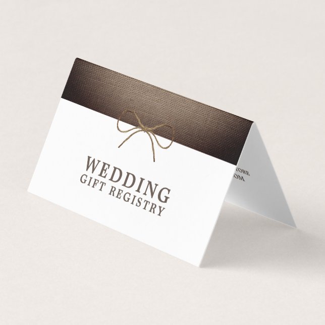 Rustikaler Burlap-Bogen mit Foto-Geschenkgutschein Visitenkarten (Vorderseite)